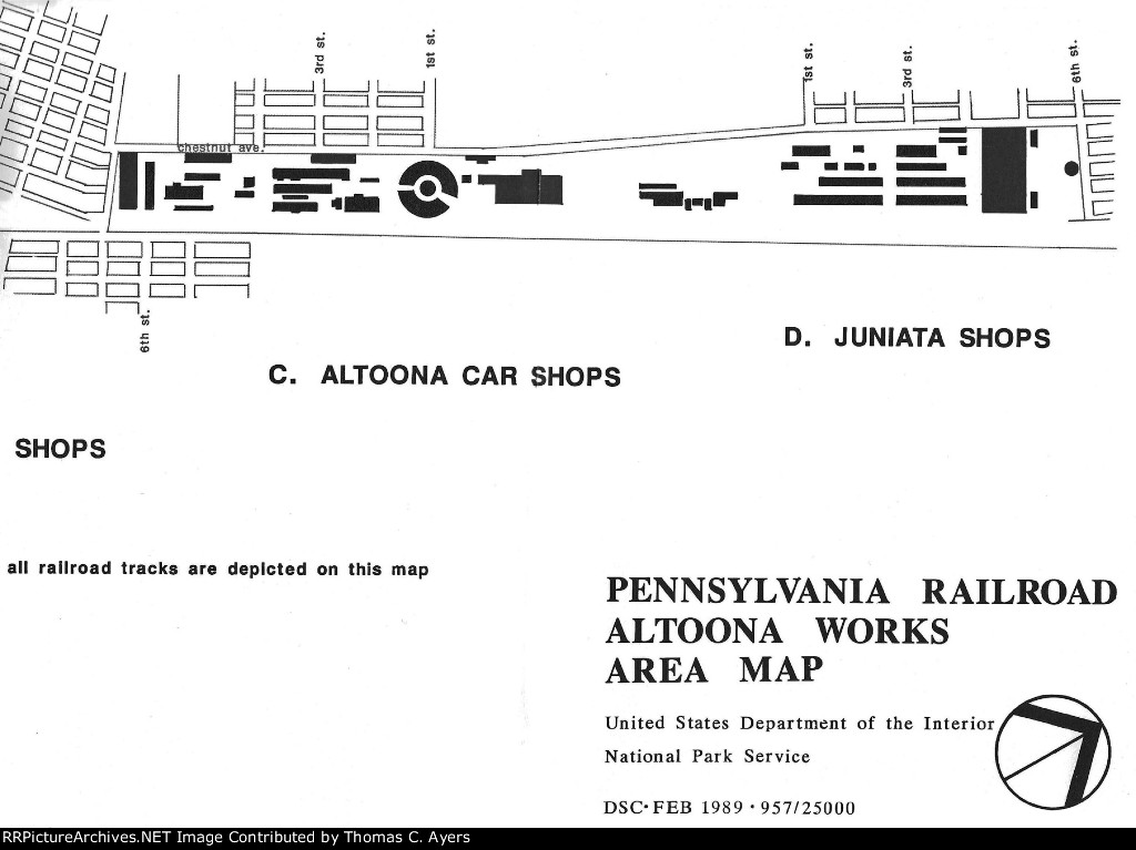 NPS, "Altoona Works, Area Map," Frame 1